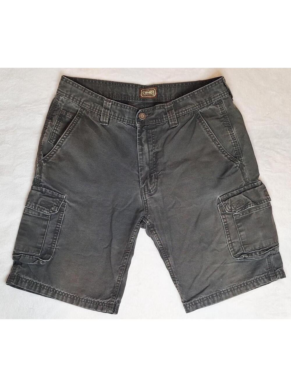 C.E. Schmidt Workwear Cargo Shorts Mens 34 Charcoal Gray Canvas 100% Cotton
